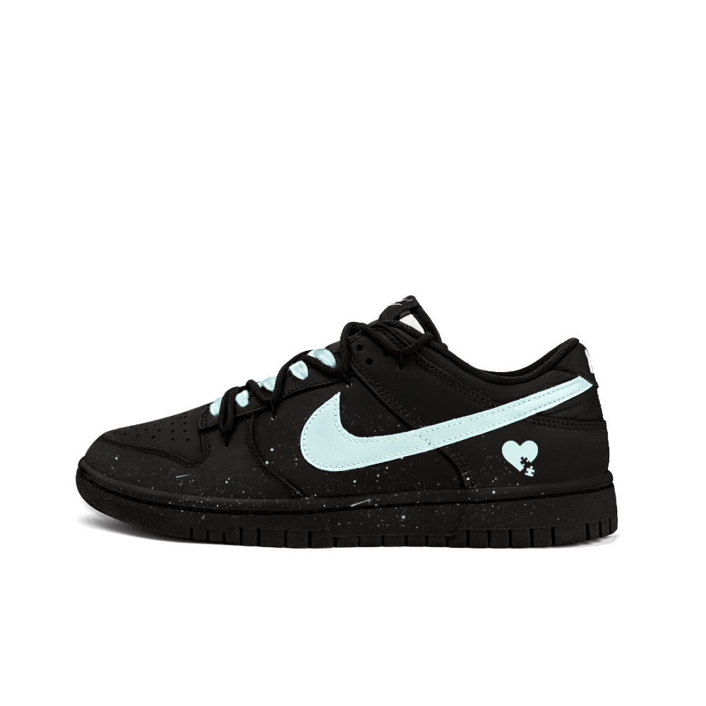 Nike Dunk Slip-Resistant Cushioning Abrasion-Resistant Low-Top Skateboard Shoes Unisex Black Blue