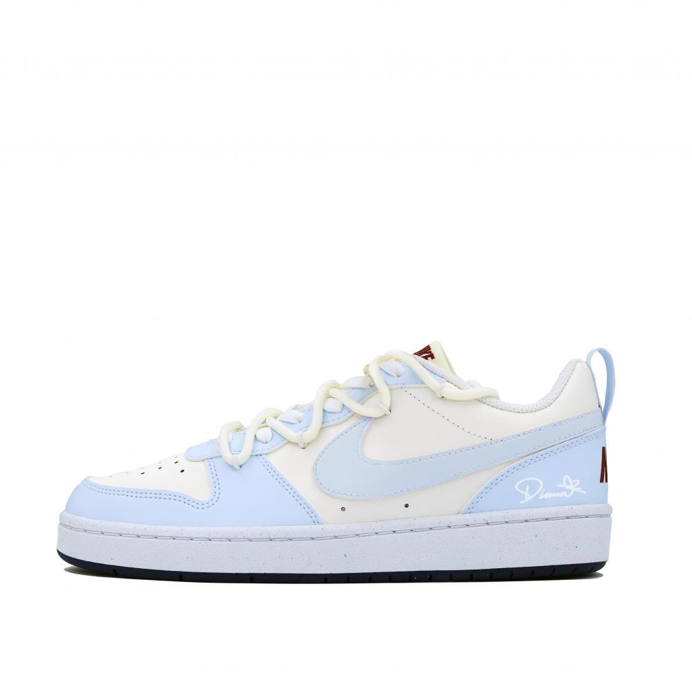 Nike Court Borough Low Non-Blue Zone Slip-Resistant Lightweight Breathable Low-Top Skateboard Shoes GS Blue