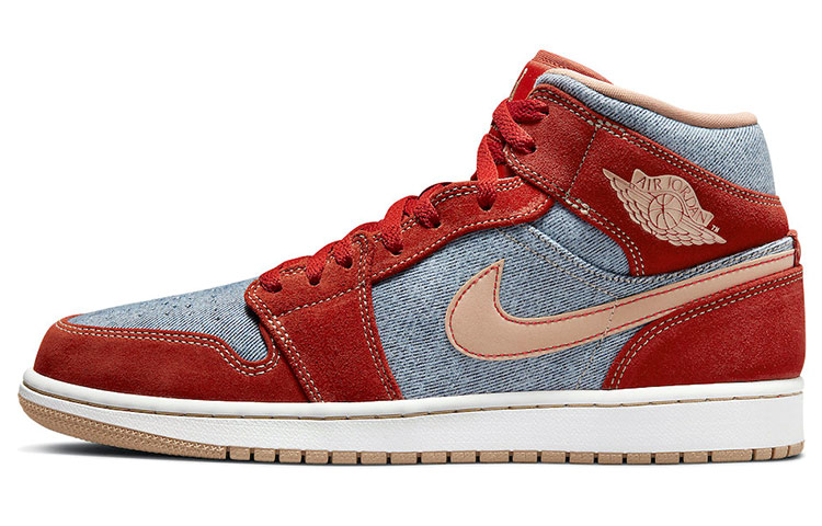 JORDAN 1 Mid Denim Red