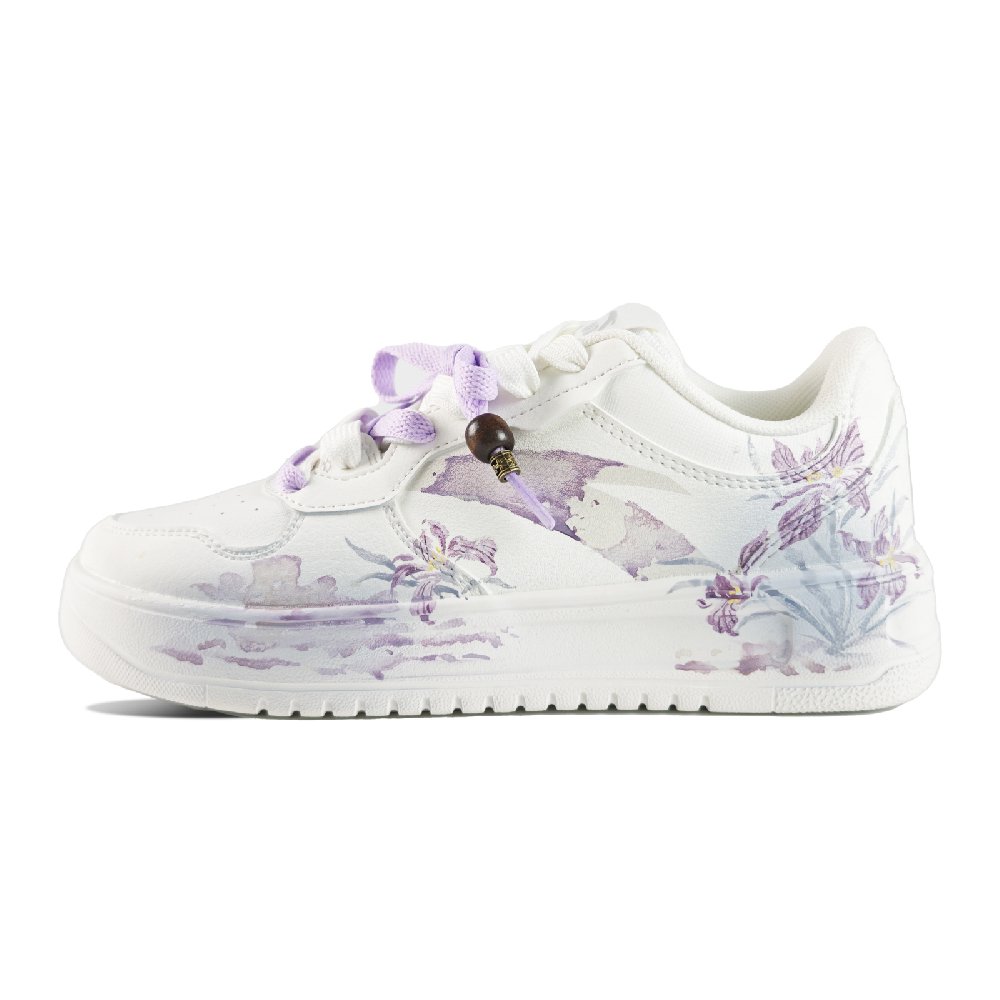 Anta Relaxed Slip Resistant Shock Absorbers Low Top Skateboard Shoes Unisex Light Purple