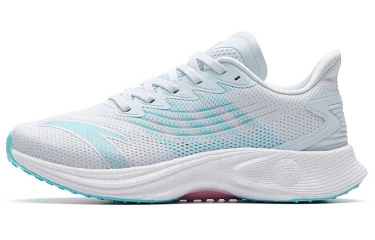 Anta MACH 2.0 Cushioned Anti-Slip Wear-Resistant Breathable Lightweight Low-Top Running Shoes Women's White Blue