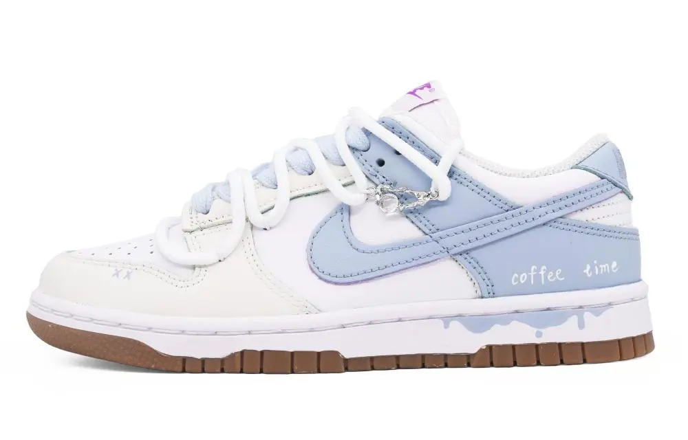 Nike Dunk Low Coconut Cloud Latte Slip-Resistant Cushioning Low-Top Skateboard Shoes Women's Milk Blue