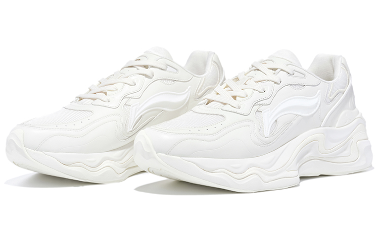 LI-NING 1990 Lava Anti-Slip Wear-Resistant Low-Top Sports Casual Shoes Women's Cream White