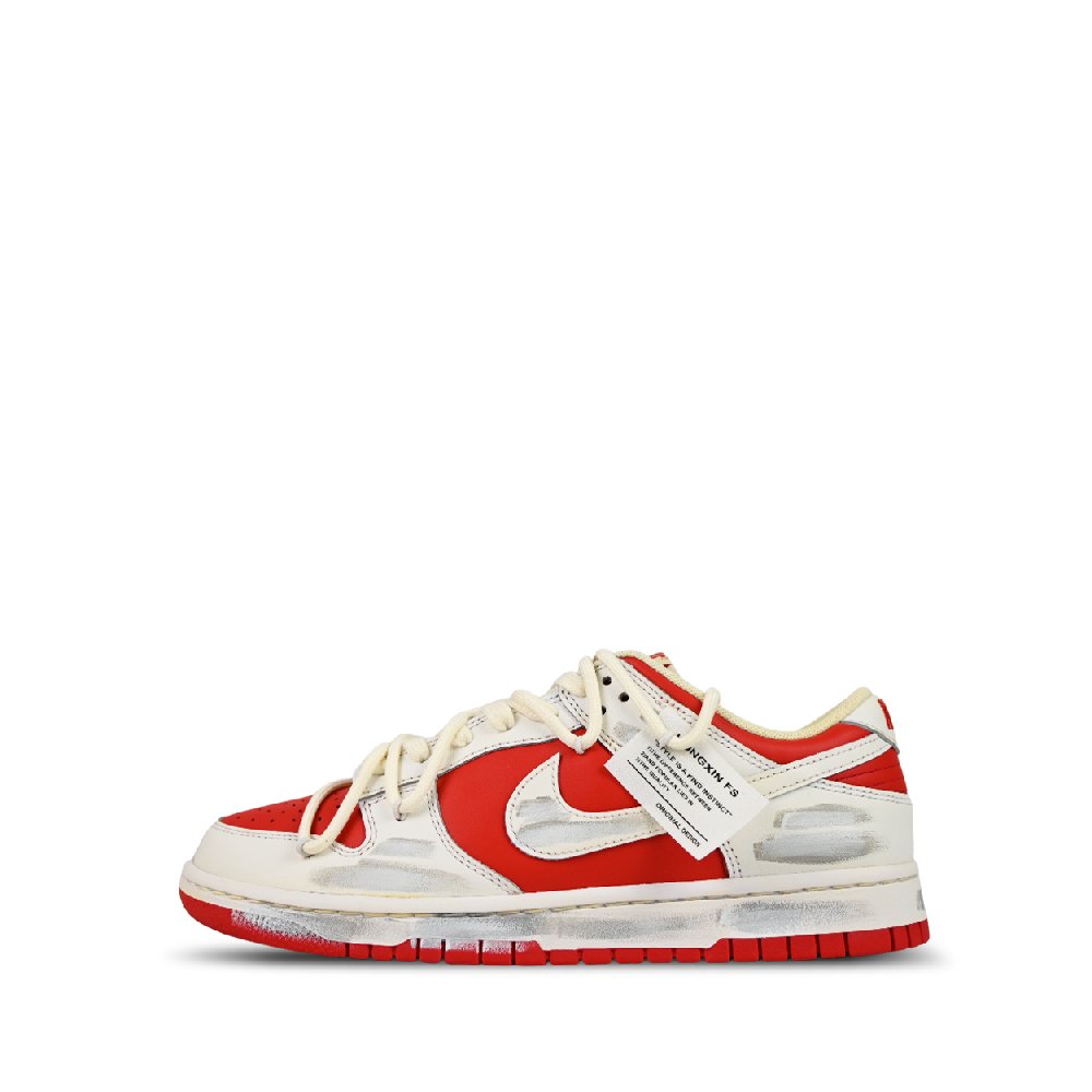 Nike Dunk Skateboard Shoes Men Low-Top Beige Yellow/Red