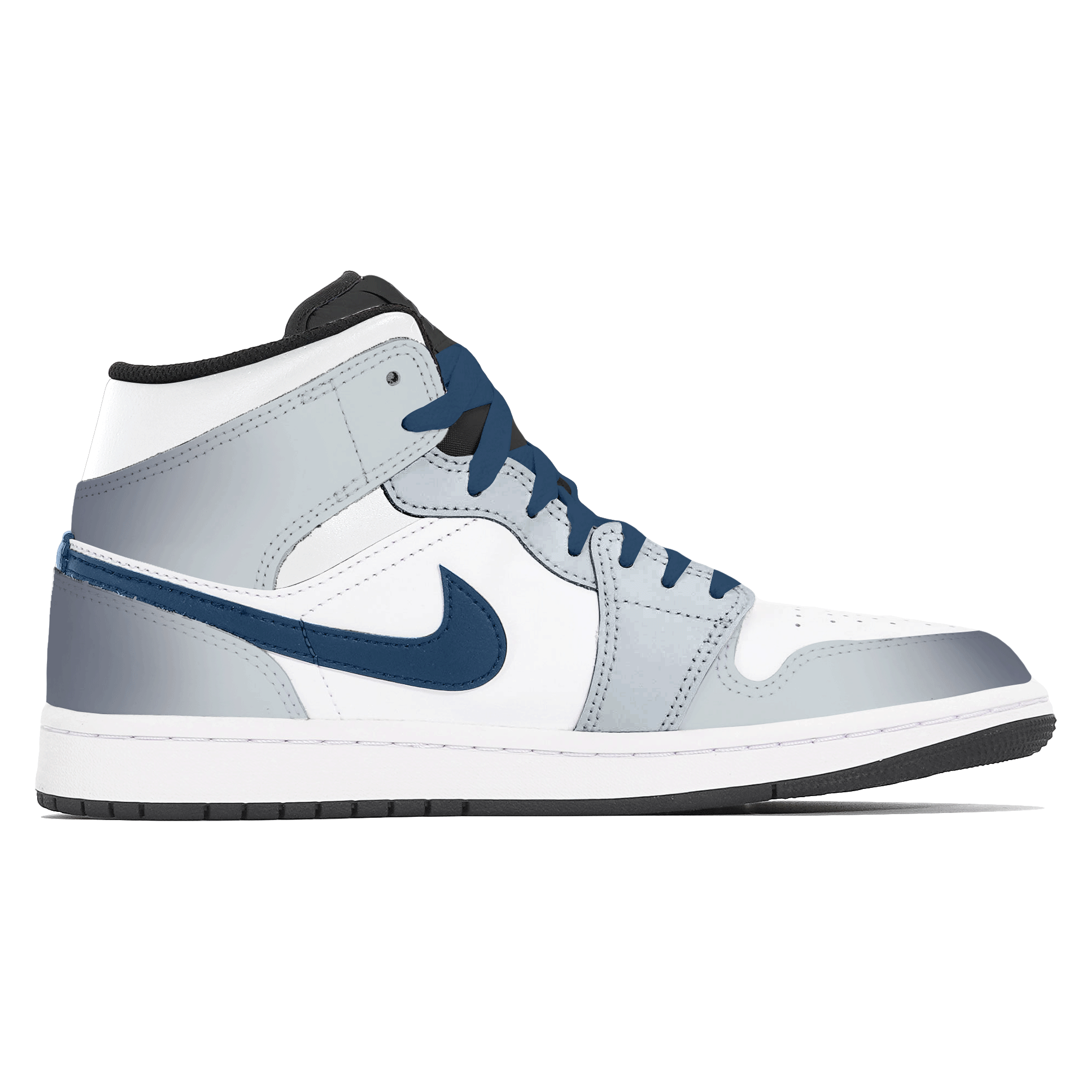 Jordan Air Jordan 1 Abrasion Resistant Mid top Vintage Basketball Shoes Men's Blue
