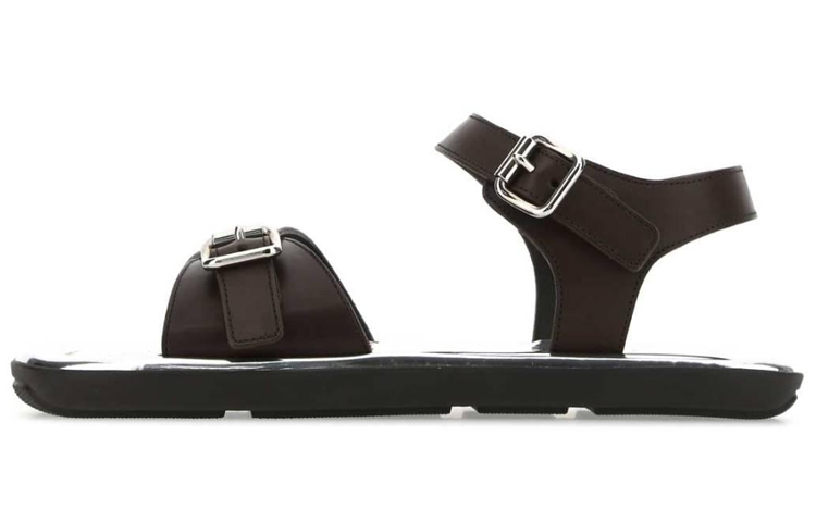 PRADA One Strap Sandals Men's Dark Brown