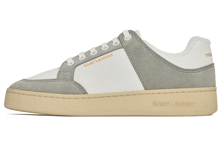 SAINT LAURENT SL/61 Low Top Stylish Skateboarding Shoes Women's Gray White