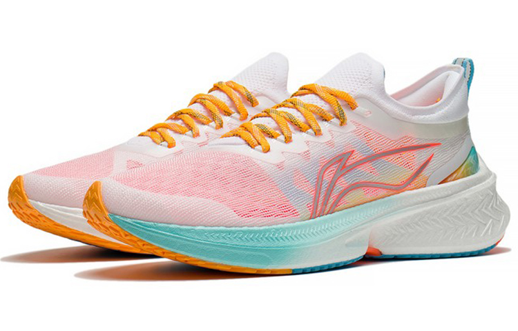 LiNing Cushioning, Slip Resistant, Abrasion Resistant, Breathable, Rebound Low Top Running Shoes Men's White Pink Blue купить в интернет-магазине Yoocart с быстрой доставкой по России.
