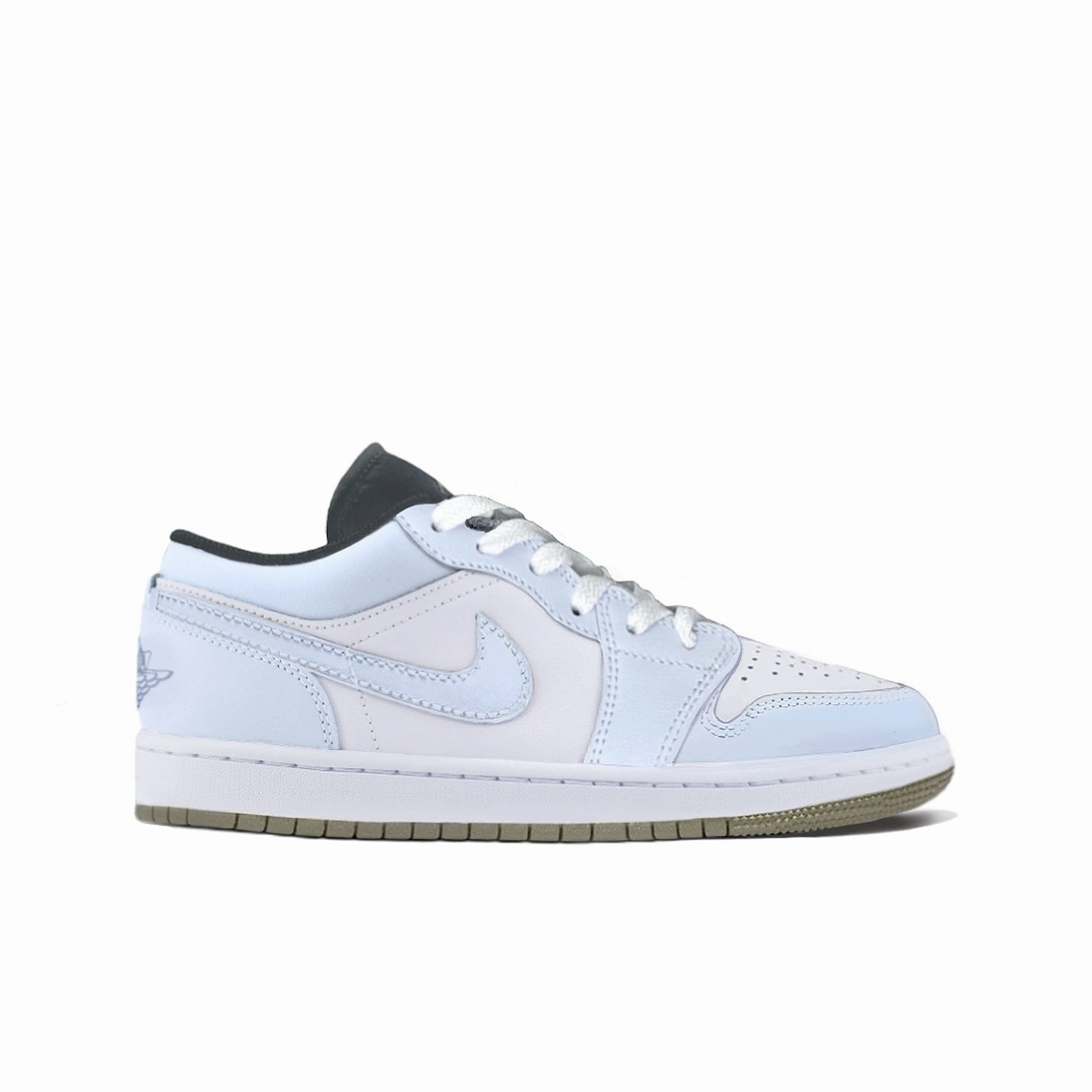 Jordan Air Jordan 1 Sea Salt Ice Cream Abrasion Resistant Low Top Vintage Basketball Shoes Unisex White Blue купить в интернет-магазине Yoocart с быстрой доставкой по России.