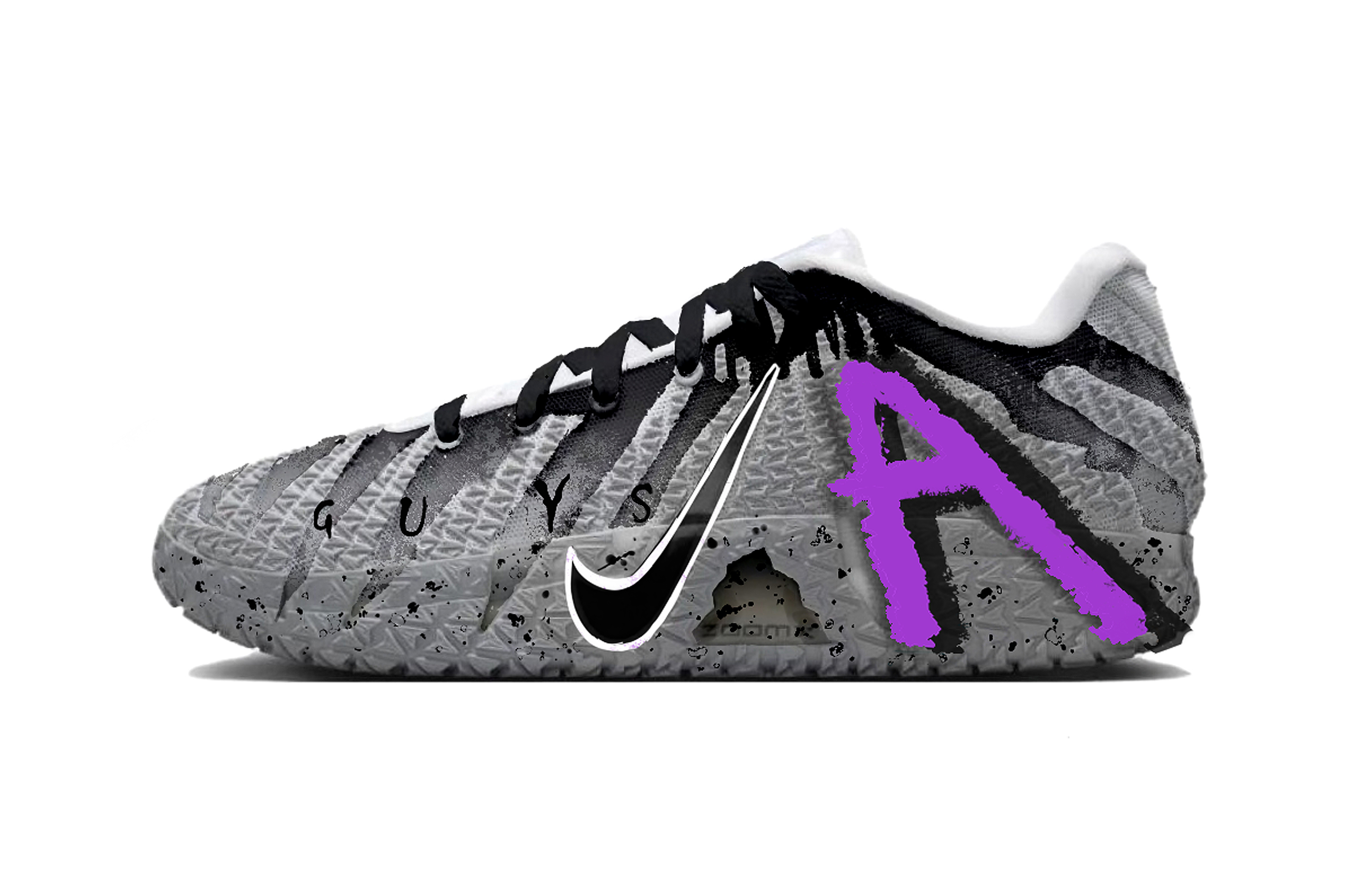 Nike Ja Morant 3 Demon Realm Sky Slip Resistant Low top Basketball Shoes Men's Gray Black