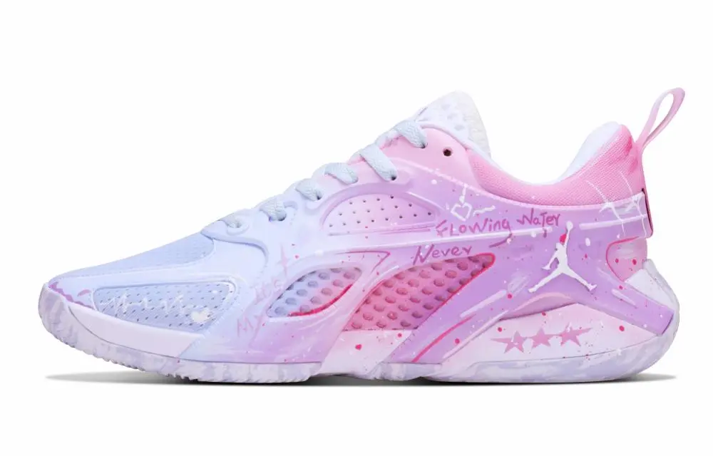 Jordan Heir Collection Abrasion Resistant Low top Basketball Shoes Women's Pink Purple