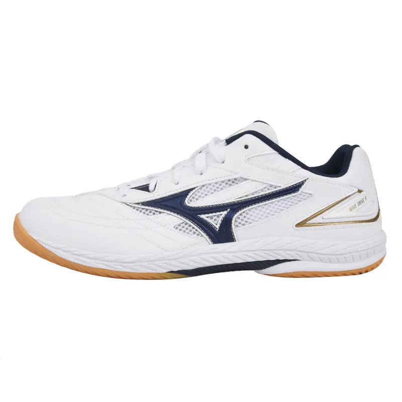 Mizuno WAVE DRIVE 9 Shock Absorbers Low Top Training Shoes Unisex White Navy Blue
