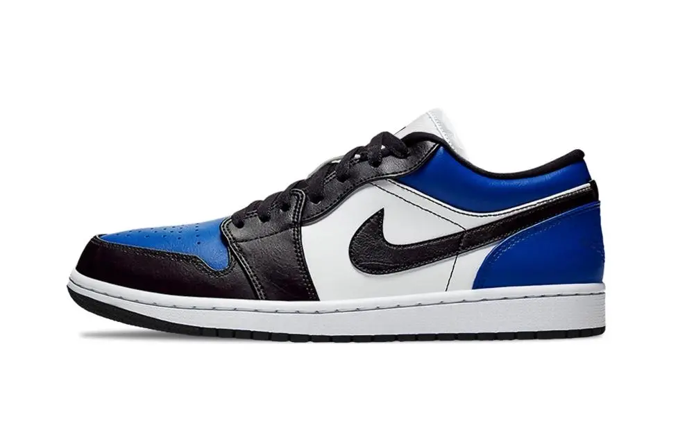 Jordan Air Jordan 1 Royal Blue Support Low top Vintage Basketball Shoes Unisex Blue Black