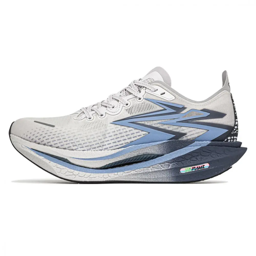 361° Flame 4 Cushioning Abrasion Resistant Lightweight Low Top Marathon Running Shoes Unisex White Blue