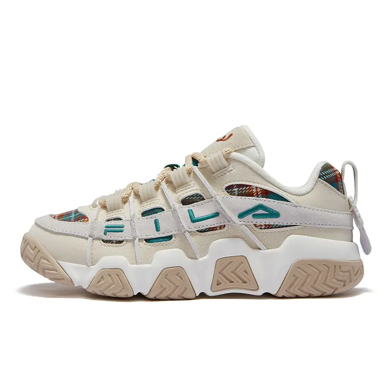 FILA FUSION BUSTER Puffy Shoes Abrasion Resistant Low top Vintage Basketball Shoes Women's White Green