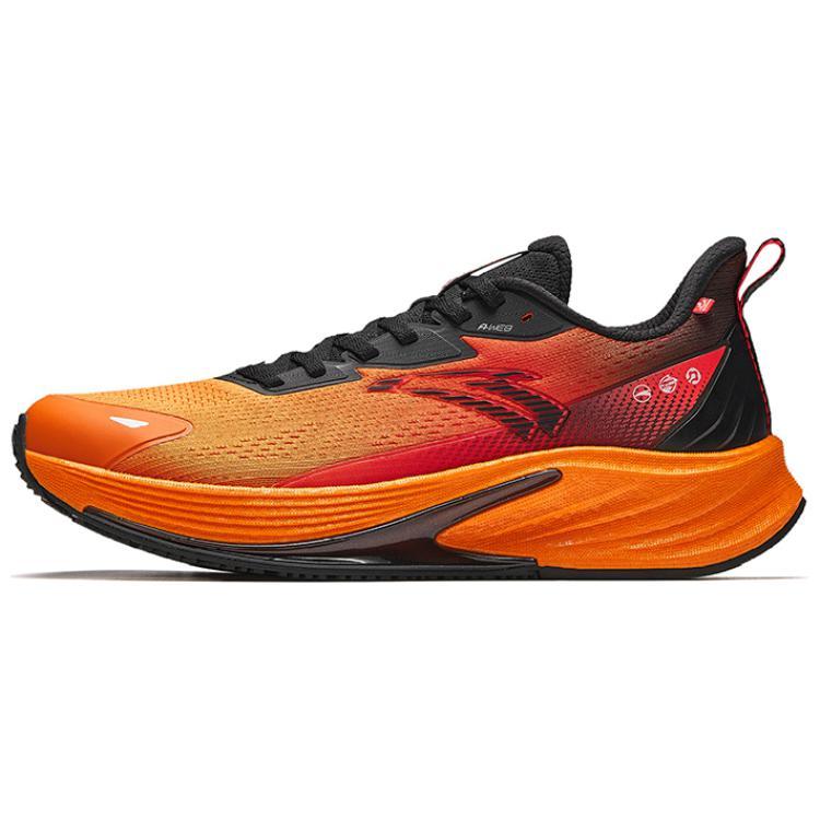 Anta Rocket 6.0 Cushioned Slip Resistant Abrasion Resistant Low Top Sprint Running Shoes Men's Orange Red And Black