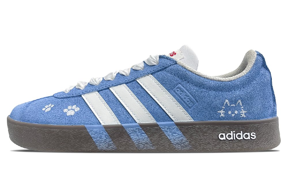 Adidas Neo VL Court 2.0 Abrasion Resistant Low Top Skateboard Shoes Unisex Blue White
