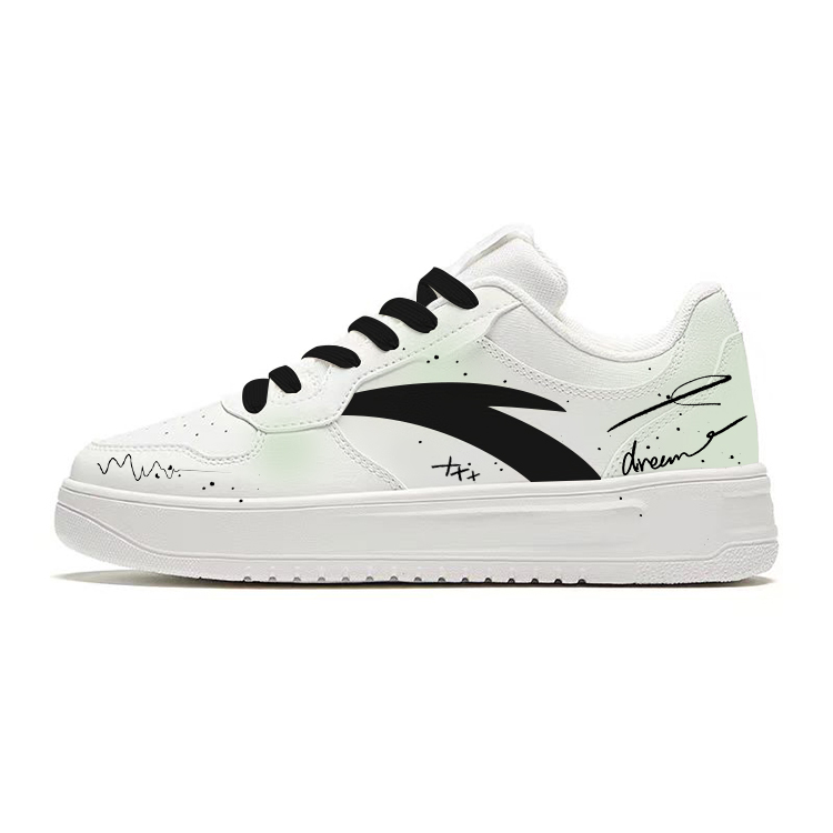 Anta Relaxed Wear resistant And Lightweight Low Top Skateboard Shoes Unisex White Green