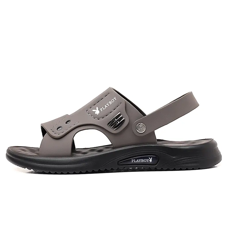 Playboy Beach Sandals Men's Gray Black