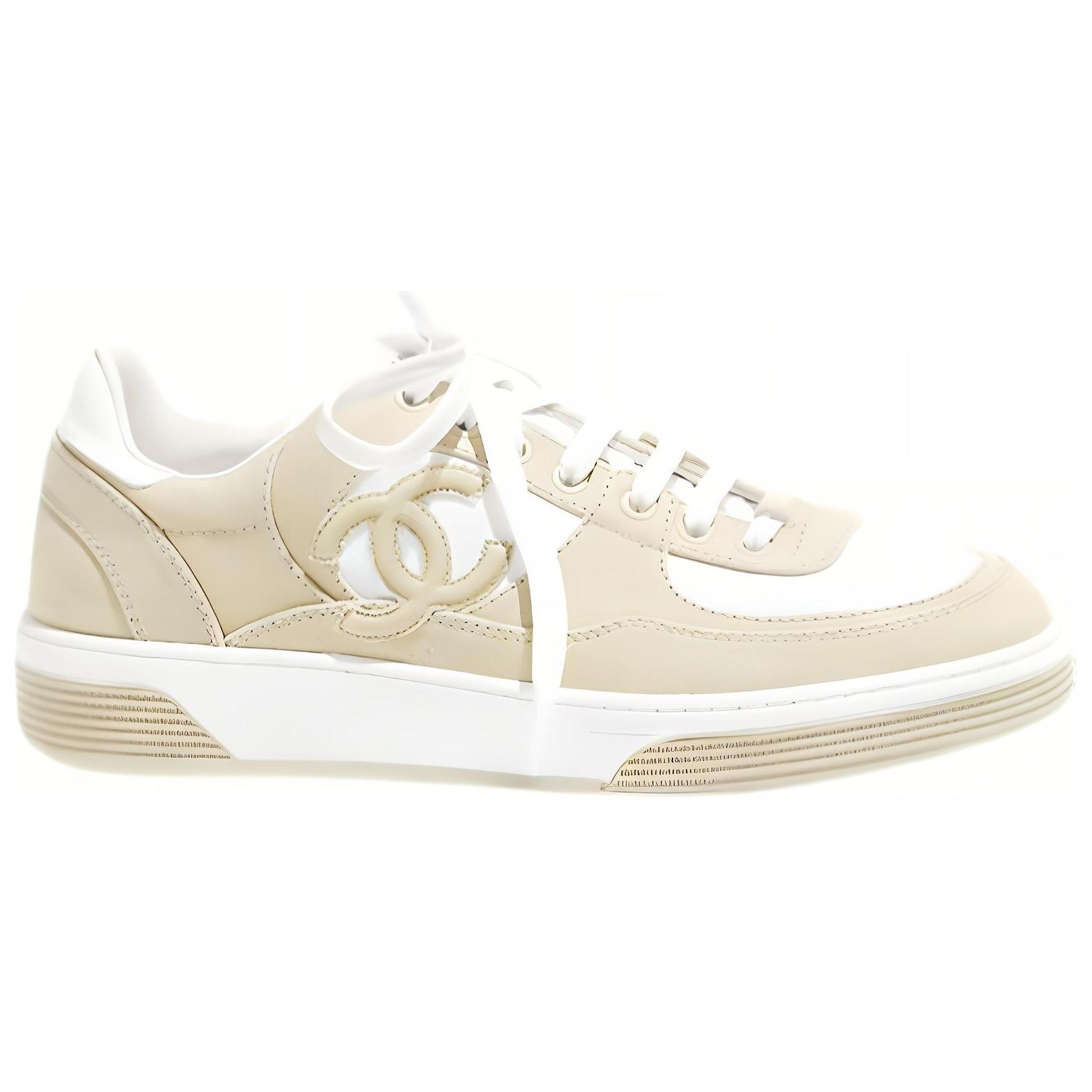 CHANEL 24S Low top Skateboard Shoes Women's Beige