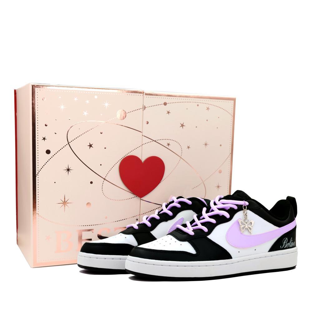 Nike Court Borough Skateboard Shoes Women's Low Top Black, Purple