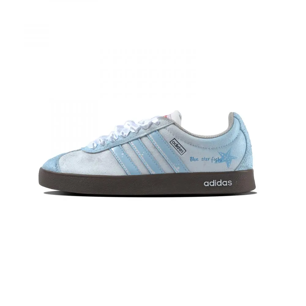 Adidas VL COURT 2.0 Blue Starfish, You Tongzai Cushioning, Wear Resistant Low Top Skateboard Shoes Unisex Sky Blue