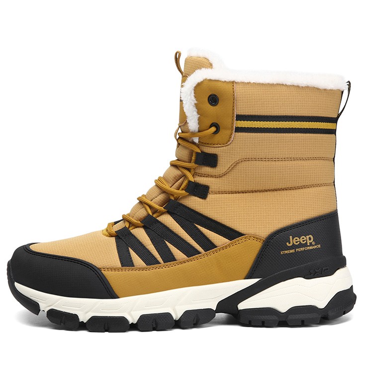 Jeep Warm Wear-Resistant Cushioning Height Increasing Short Outdoor Boots Men's Spruce Yellow