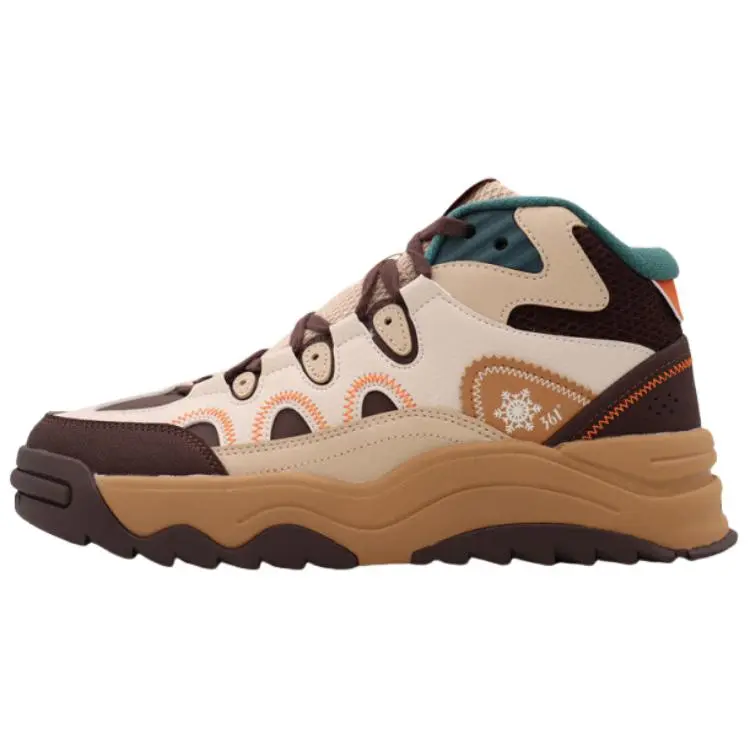 361° Thermal Slip Resistant High Top Skateboard Shoes Men's Beige Brown