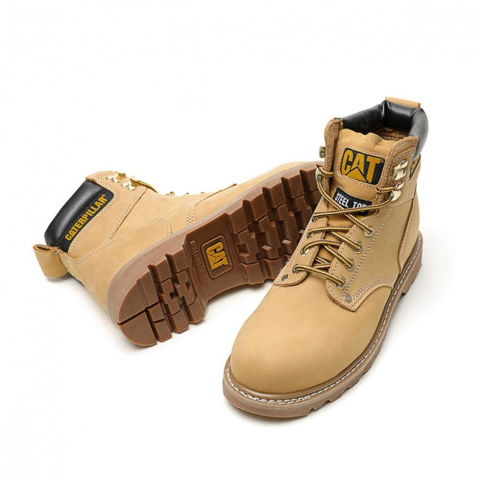 CAT Breathable Wear Resistant Cushioning Slip Resistant Short Outdoor Boots Men's Brown Yellow купить в интернет-магазине Yoocart с быстрой доставкой по России.