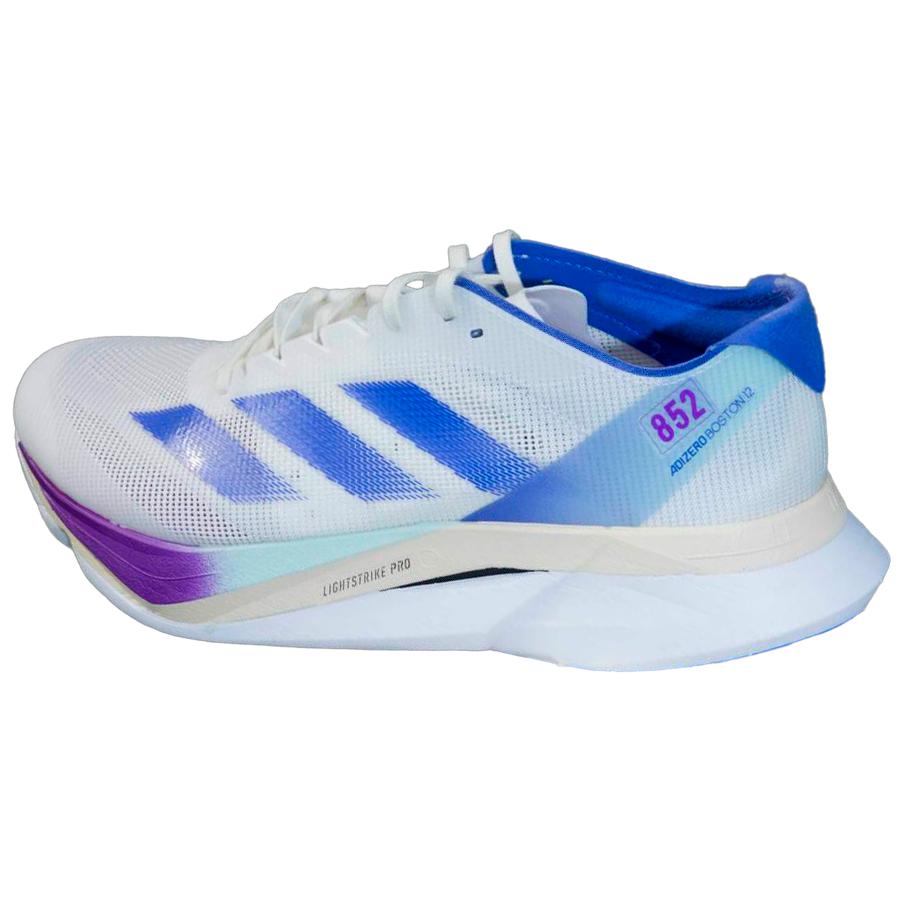 Adidas Adizero Boston 12 Abrasion Resistant Breathable Cushioning Low Top Running Shoes Unisex White Blue