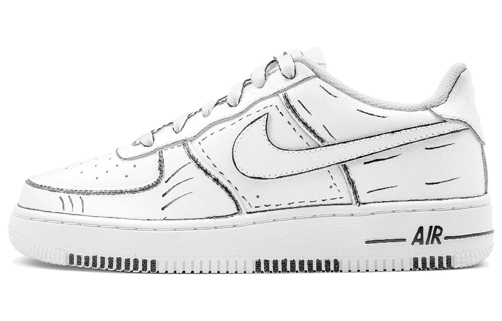 Nike Air Force 1 Kaleidoscope 07 Low Top Skateboard Shoes Unisex Black White