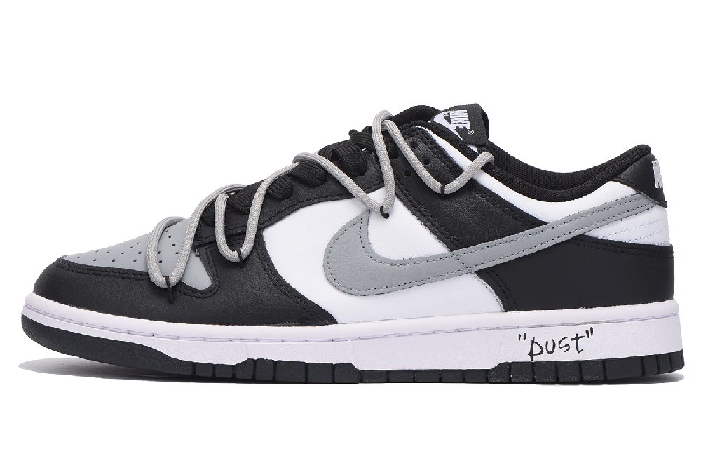 Nike Dunk Coverage Anti-Slip And Wear-Resistant Low-Top Skateboard Shoes Unisex Black Gray