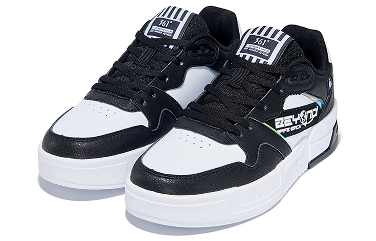 361° Abrasion Resistant Slip Resistant Low Top Skateboard Shoes Women's Black White