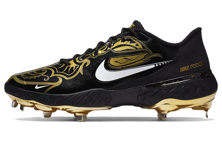 Nike Alpha Huarache Elite 3 Low Premium 'Black Metallic Vivid Gold'