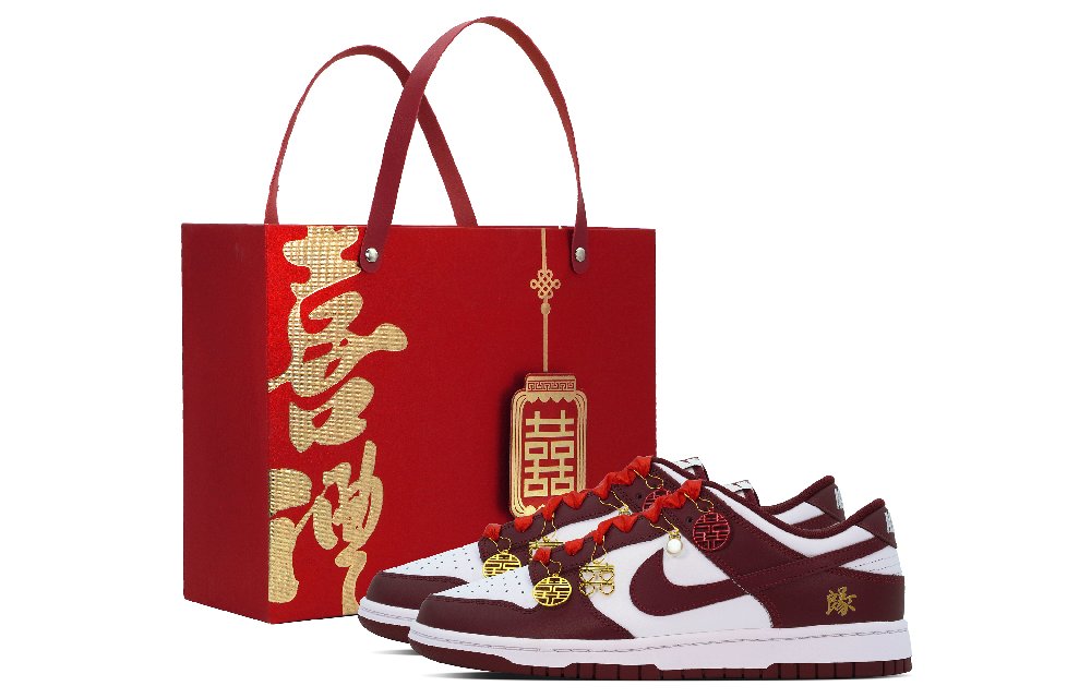 Nike Dunk Skateboard Shoes Men Low-Top White/Red