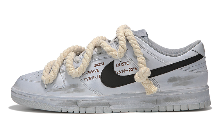 Nike Dunk Skateboard Shoes Women's Low-Top Gray Blue/Black