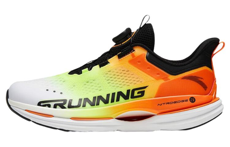 Anta Cushioned Slip-Resistant Low-Top Running Shoes Men's White Yellow Orange