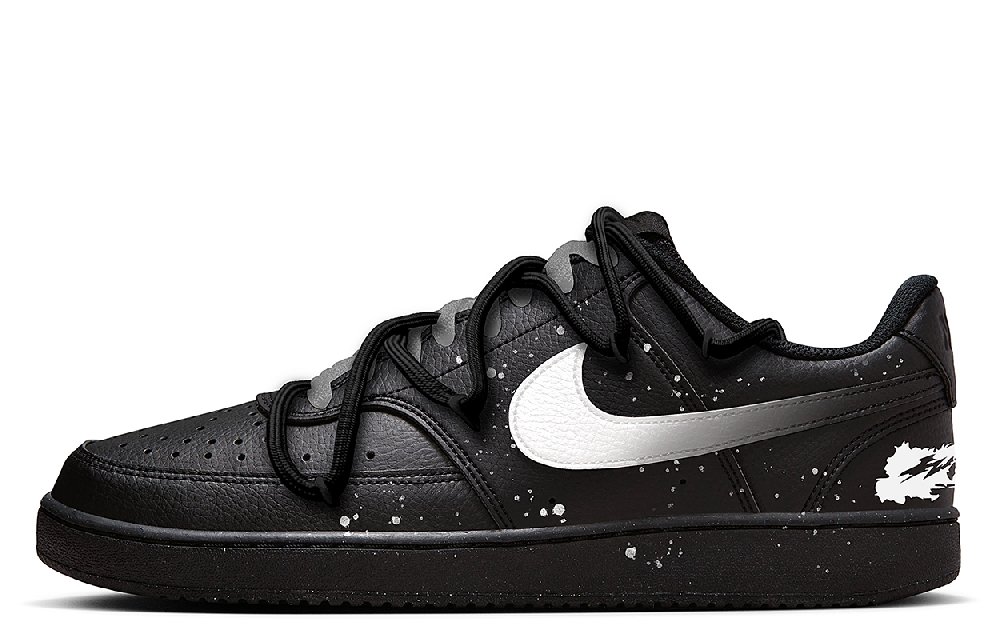 Nike Court Vision Low Skateboard Shoes Unisex Low-Top Black/White