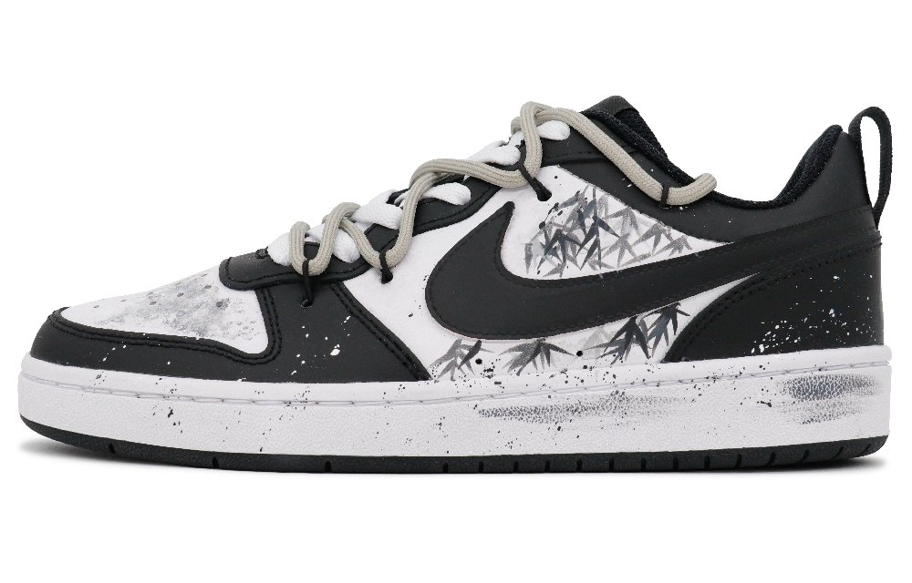 Nike Court Borough Bamboo Shadow Non slip Lightweight Low top Skateboard Shoes GS Black White