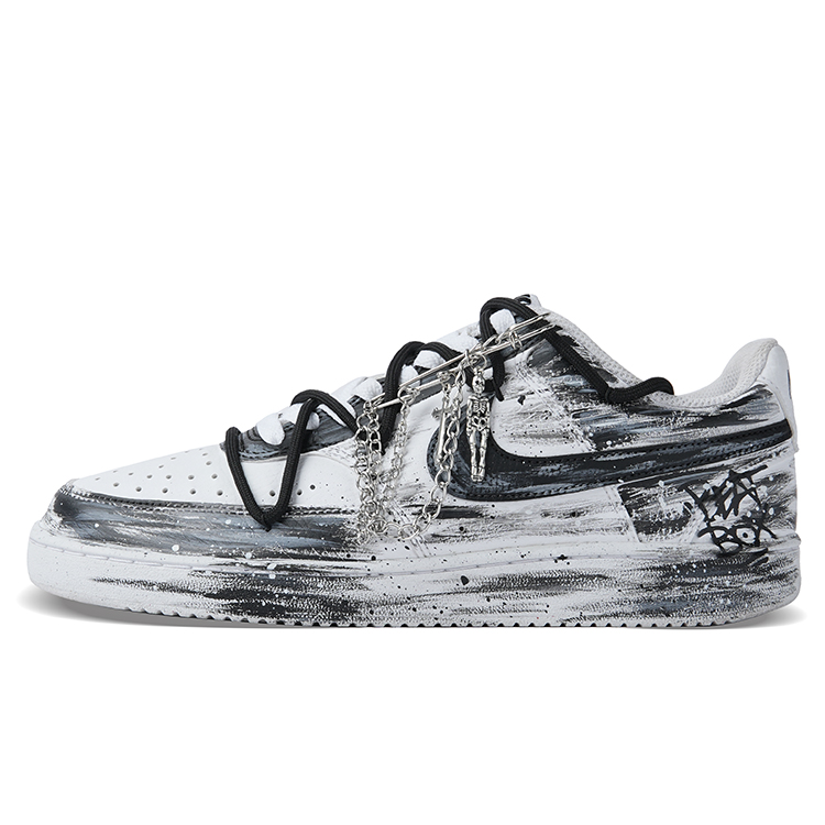 Nike Court Vision 1 Slip-Resistant Cushioning Impact-Resistant Low-Top Skateboard Shoes Men's Black White купить в интернет-магазине Yoocart с быстрой доставкой по России.