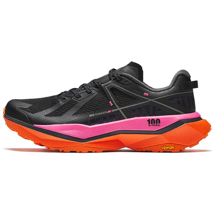 Anta Cushioning Wear-Resistant Low-Top Running Shoes Women's Black Pink