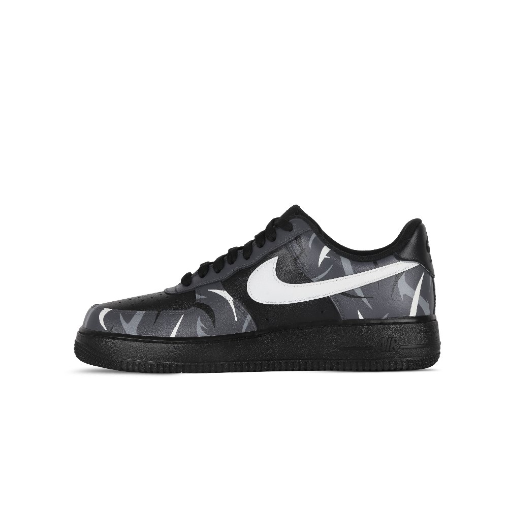 Nike Air Force 1 Youth Coverage Cushioning Abrasion Resistant Low Top Skateboard Shoes Unisex Black White