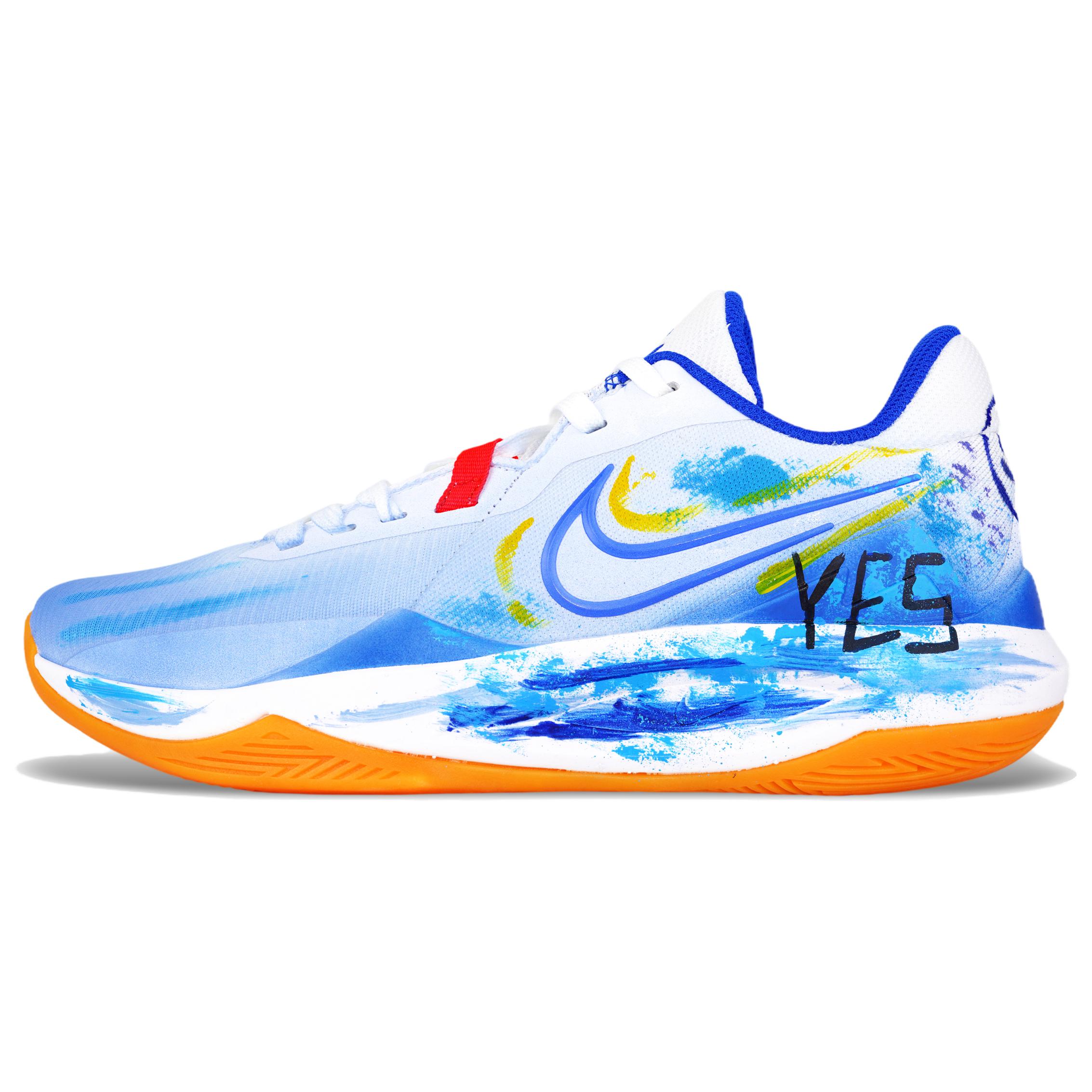 Nike Precision 6 Abrasion Resistant Support Low Top Basketball Shoes Men's Blue White