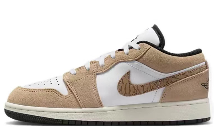 Jordan Air Jordan 1 Low-Top Vintage Basketball Shoes Women's White Brown купить в интернет-магазине Yoocart с быстрой доставкой по России.