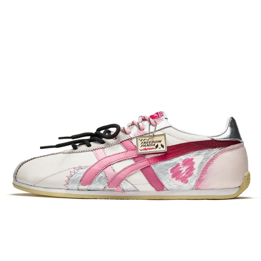 Onitsuka Tiger Runspark Slip Resistant Low Top Running Shoes Unisex White Pink