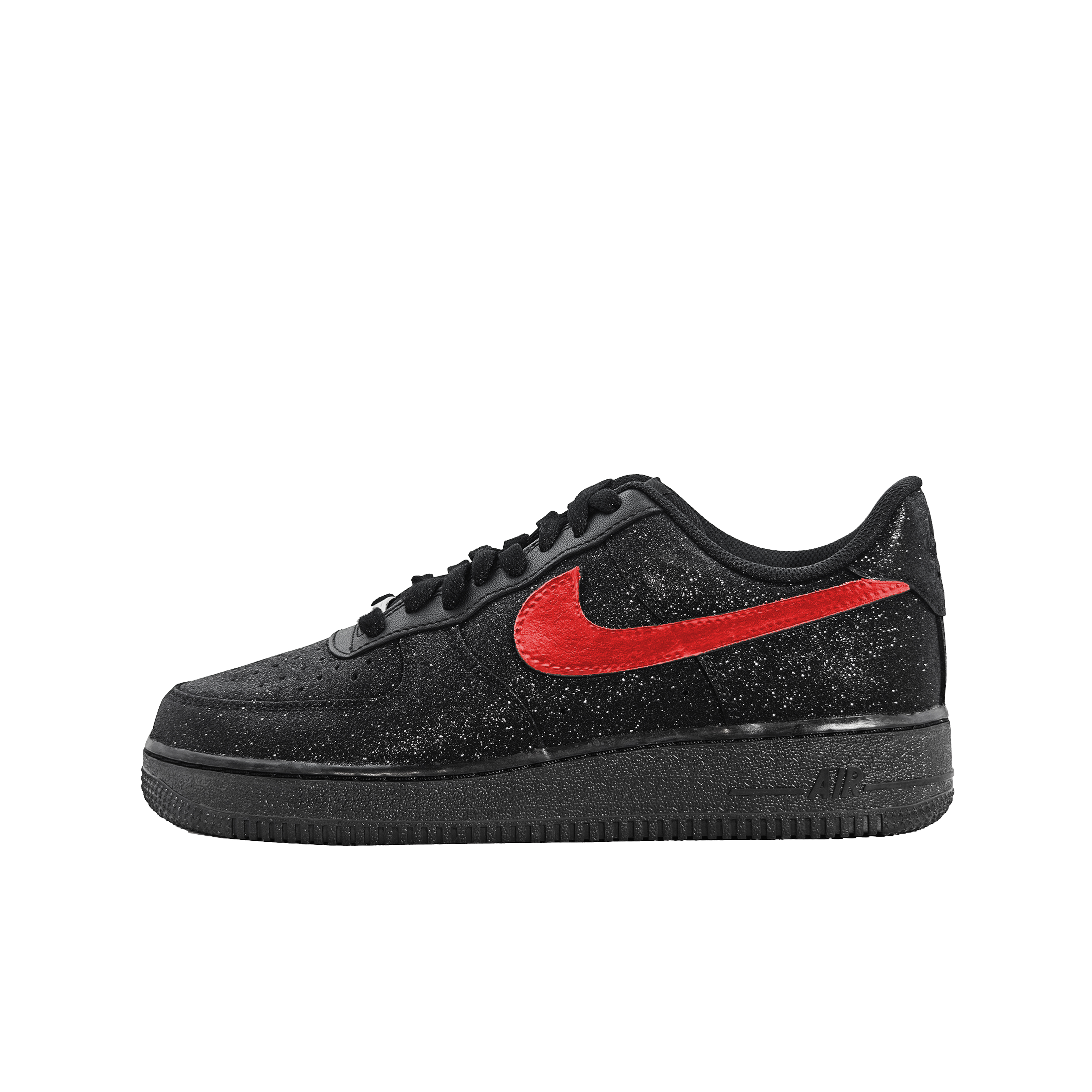 Nike Air Force 1 Baby's Breath Low-Top Skateboard Shoes Unisex Black/Red Diamond