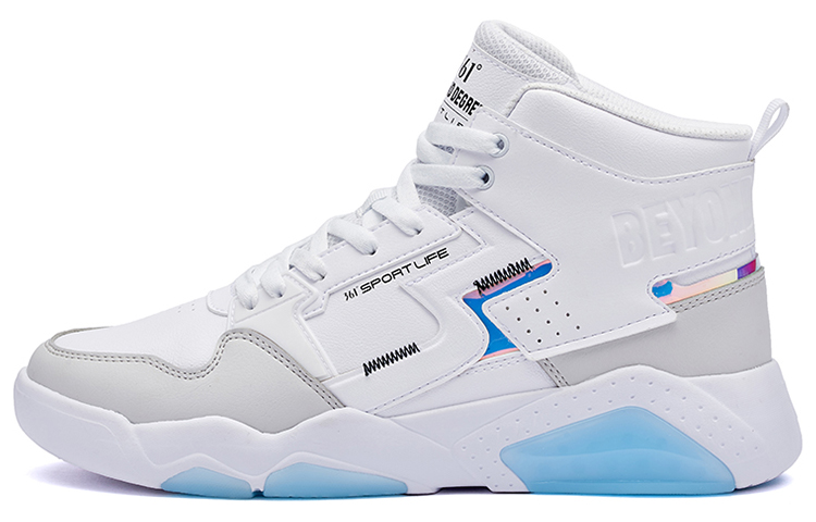 361° Xingran High-Top Skateboard Shoes Men's White Blue