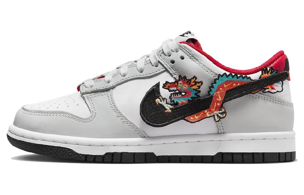 Nike Dunk Anti-Slip Wear-Resistant Low-Top Skateboard Shoes GS Gray