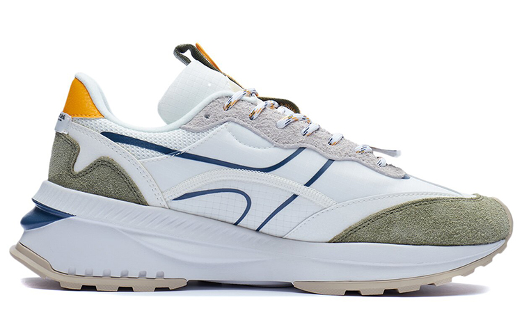 LiNing Durable Breathable Low Top Casual Running Shoes Men's White Green купить в интернет-магазине Yoocart с быстрой доставкой по России.
