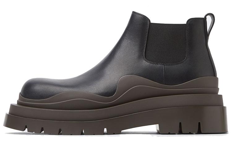 Bottega Veneta Tire Chelsea Ankle Length Chelsea Boots 5.5cm Men's Black Brown